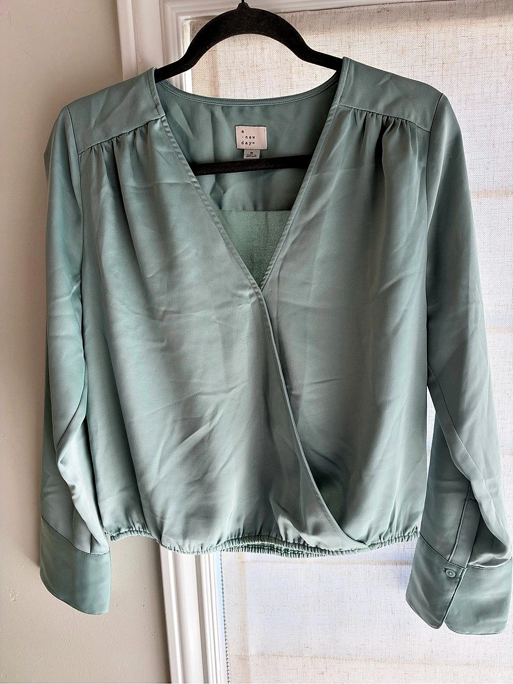 a new day Long-Sleeve V-Neck Wrap Blouse